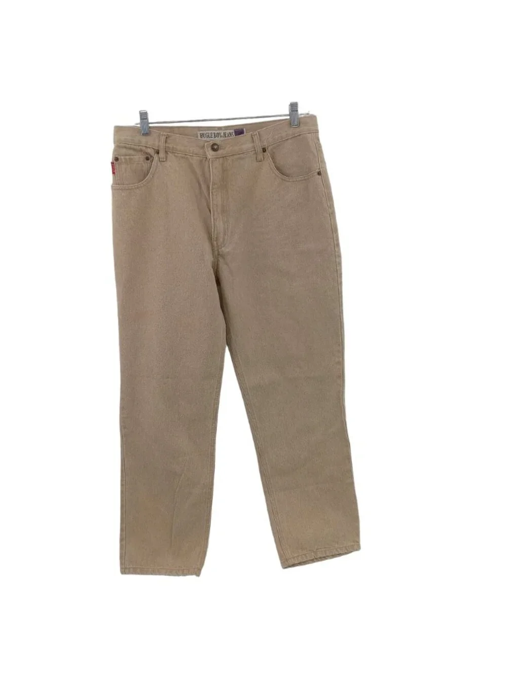 Vintage Bugle Boy 750 Pants Jeans Mens Size 36 Cotton Tan Baggy 5 Pocket 36x30